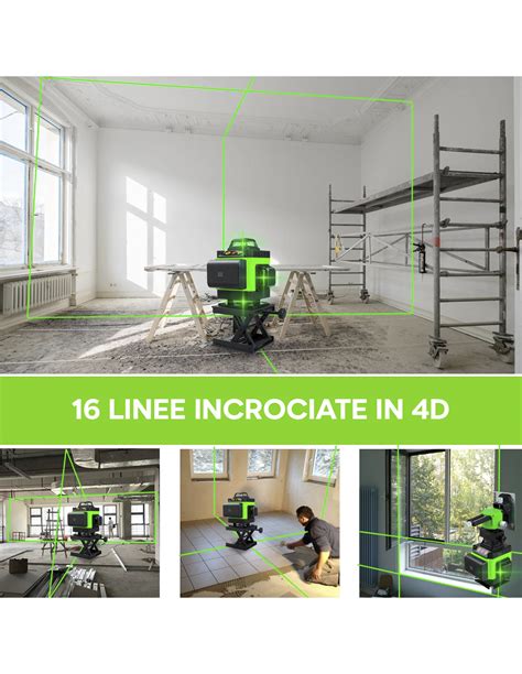 Livella Laser Verde A Croce Linee Autolivellante Orizzontale