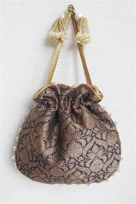 Black Pearl Banarasi Potli Bag Etsy