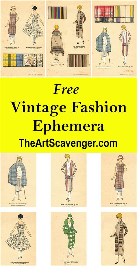 Free Fashion Design Journal Ephemera Printable Vintage Art Ephemera