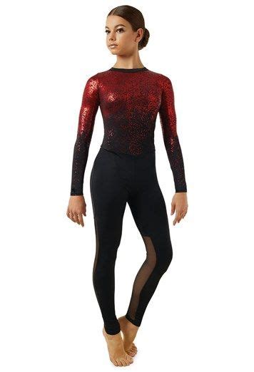 Speckled Metallic Long Sleeve Unitard Weissman Dance Outfits