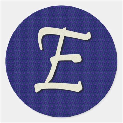 Letter E Monogram Classic Round Sticker | Zazzle