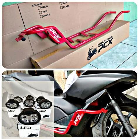 Crashbar New Pcx Pelindung Body Pcx Plus Lampu Tembak Lazada