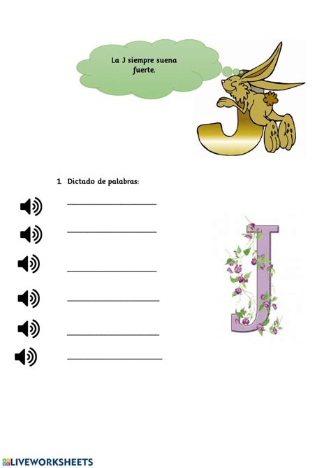 Ortografía G J Worksheet Live Worksheets