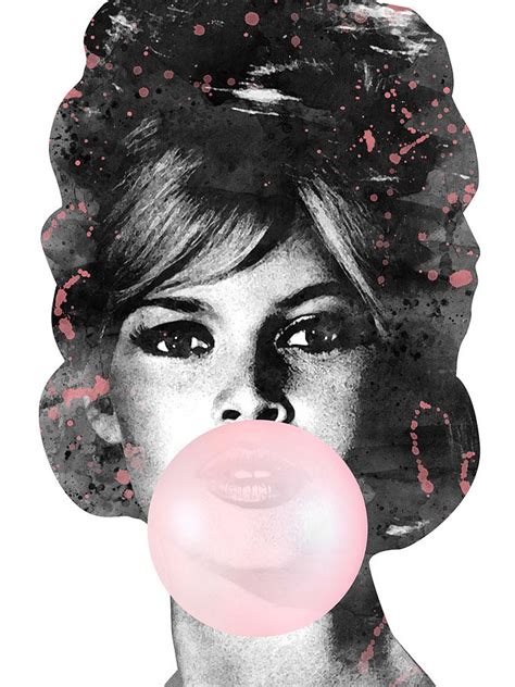 Brigitte Bardot With Bubblegum Digital Art By Mihaela Pater Pixels