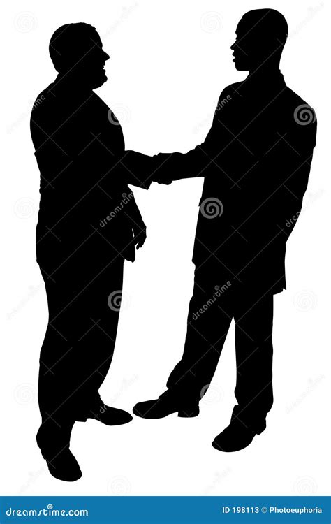 Silhouette With Clipping Path Of Two Businessmen Shaking Hands Stock ...