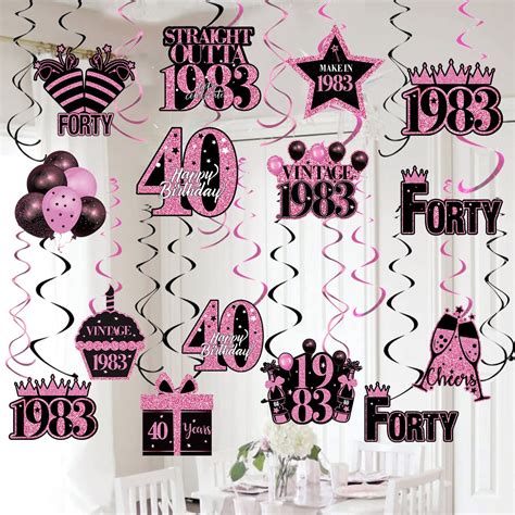 Buy 40th Birthday Decorations Women 45pcs Happy 40 Birthday Party