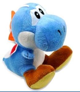 Amazon.com: Super Mario Dark Blue Yoshi Plush Doll 6": Toys & Games