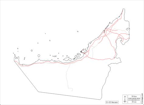 United Arab Emirates free map, free blank map, free outline map, free ...