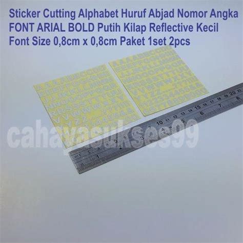 Cutting Sticker Huruf Abjad Alphabet Angka Nomor Font ARIAL Kecil 0 8cm