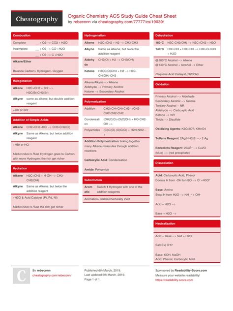 Organic Chemistry Acs Study Guide Cheat Sheet By Via Download Free