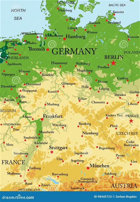 Relief Map Of Germany