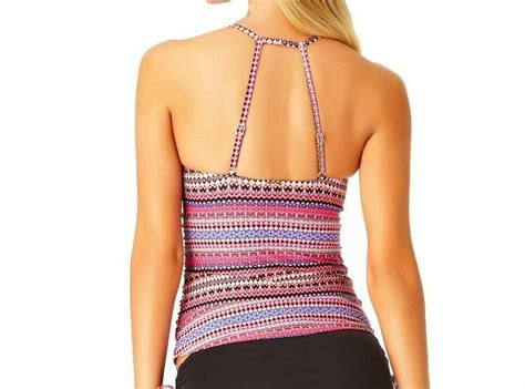 NWT Anne Cole Swimsuit Bikini Tankini Top Size M High Neck Multi EBay