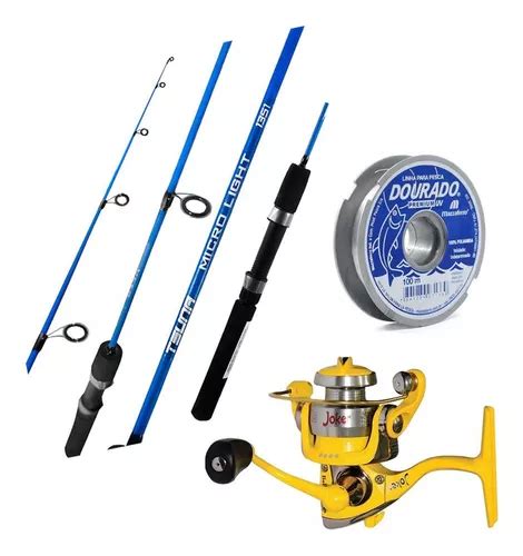 Kit Pesca Ultra Light Molinete Joker Vara Línea Dorada MercadoLibre