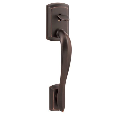 Kwikset Avalon Venetian Bronze Entry Door Handleset with Tube Lever at ...