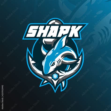 Shark Mascot Logo Design Vector With Modern Illustration Concept Style