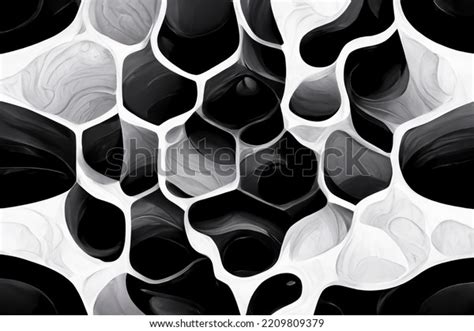 Parametric Honeycomb Pattern Irregular Black White Stock Illustration