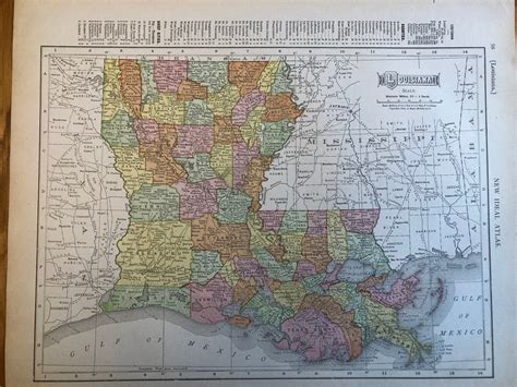 1911 Louisiana Map Rand Mcnally New Ideal State County Survey And Atlas Etsy