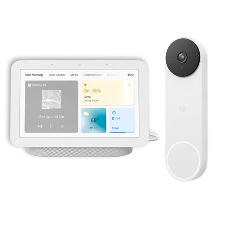 Shop Google Nest Hub Nd Gen In Chalk And Google Nest Doorbell Battery