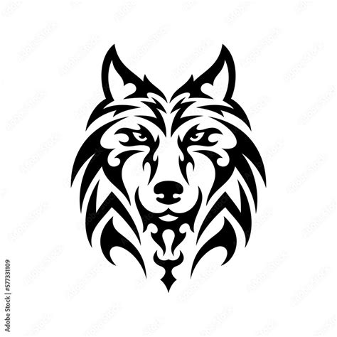 Tribal Wolf Head Logo. Tattoo Design. Animal Stencil Vector ...