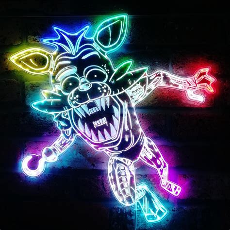 Five Nights At Freddys Foxy 3D Light Wall Sign Custom Game Room LED