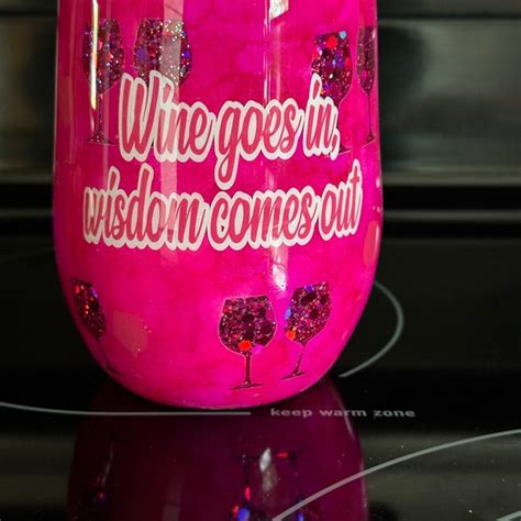 Snoopy Tumbler Made With Custom Glitter Waterslides And Vinyl Wine