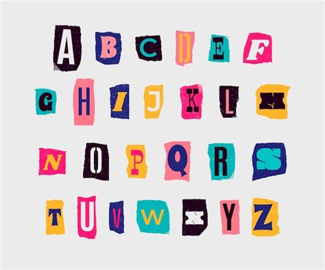 Free Vector Paper Style Ransom Note Letter Set