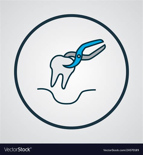 Tooth Extraction Icon Colored Line Symbol Premium Vector Image