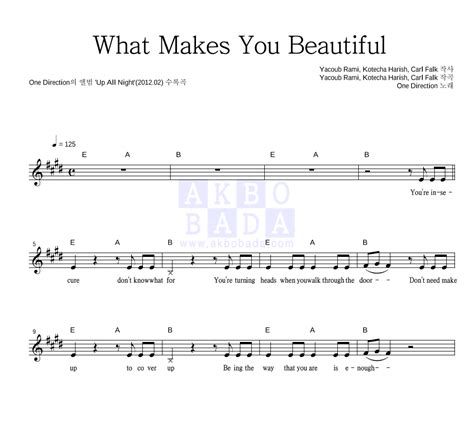 One Direction What Makes You Beautiful 악보