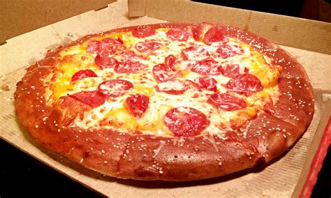 Review Little Caesars Soft Pretzel Crust Pepperoni Pizza The Plain