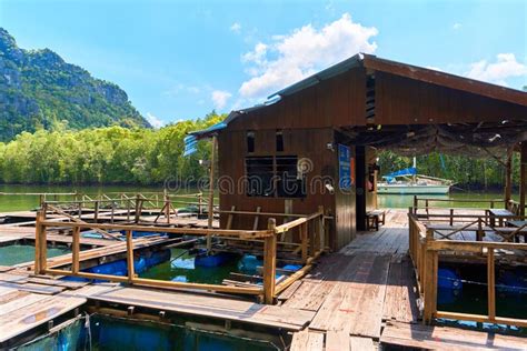 A Floating Fish Farm On The Island Of Langkawi In Malaysia Stock Image