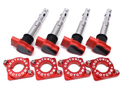 Coilpack Adapter Kit With Red R8 Coilpacks For Vw Audi 18t