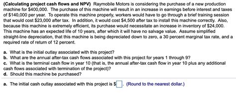 Solved Calculating Project Cash Flows And Npv Raymobile Chegg