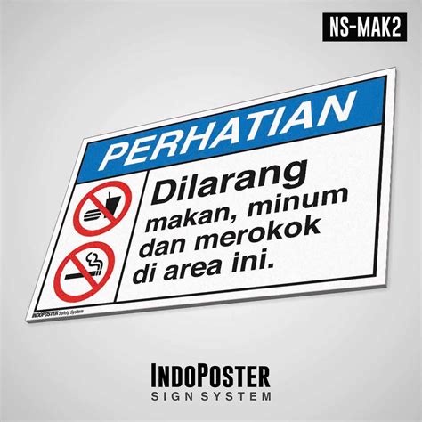 Jual Safety Sign Rambu K3 PVC ANSI Dilarang Makan Minum Merokok M