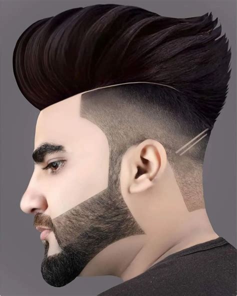 Trendy Men's Hairstyle with Hair Tattoo