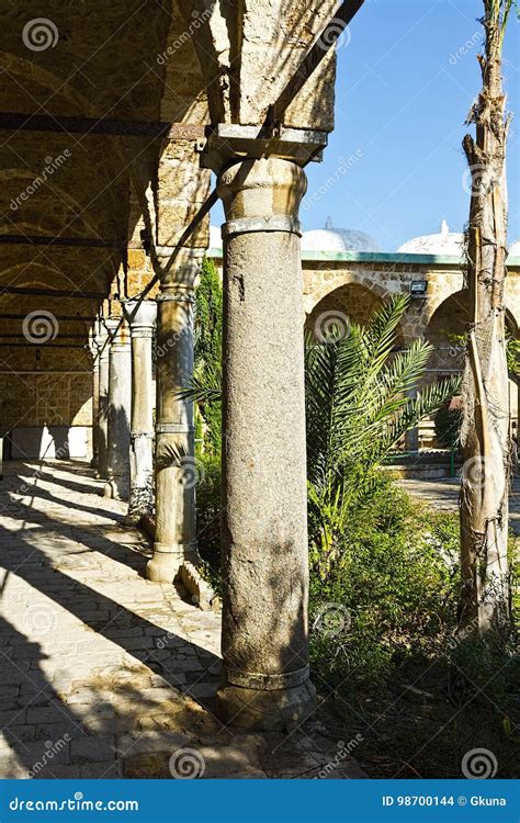 Al Jazzar Mosque In Old Acre Stock Photo Image Of Islamic Courtyard