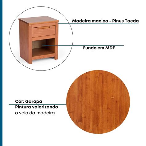 Mesa De Cabeceira Gaveta Nicho Madeira Maci A Madma Artemobili