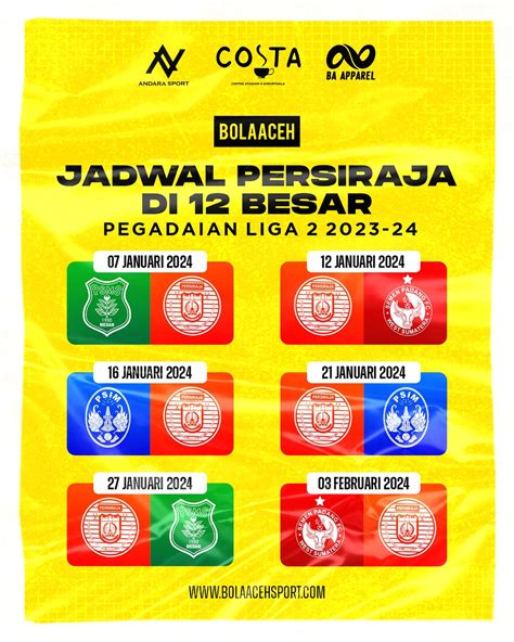 Jadwal Persiraja Di Babak Besar Liga