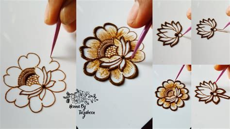 How To Draw Different Mehndi Flowers Beautiful Lotus Beautiful