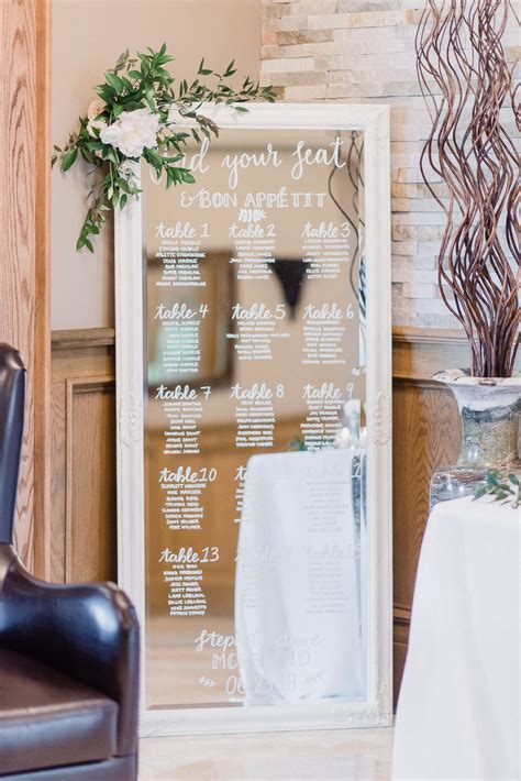 Mirror Seating Chart For Wedding