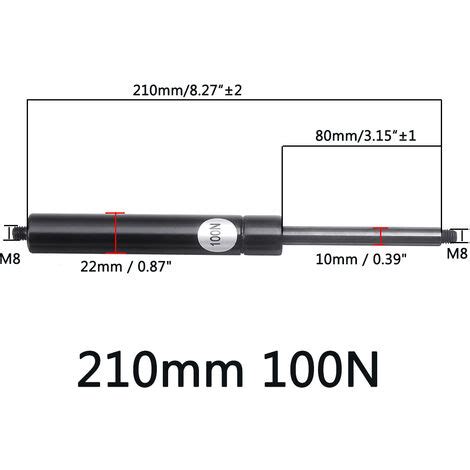 1pc 100N 210mm Verin à Gaz Ressorts à Gaz avec Support Capot Coffre