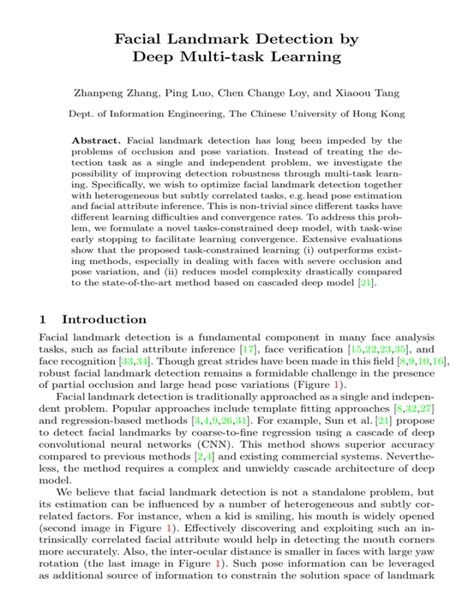 Facial Landmark Detection By Deep Multi Task Learning