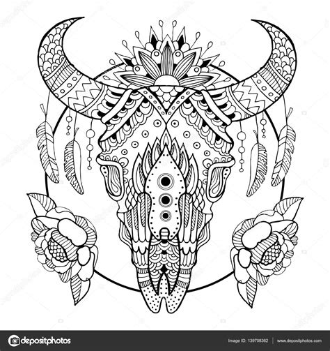 Cow Skull Coloring Coloring Pages