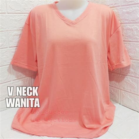 Jual Kaos V Neck Wanita Kaos Wanita Lengan Pendek Kaos Murah