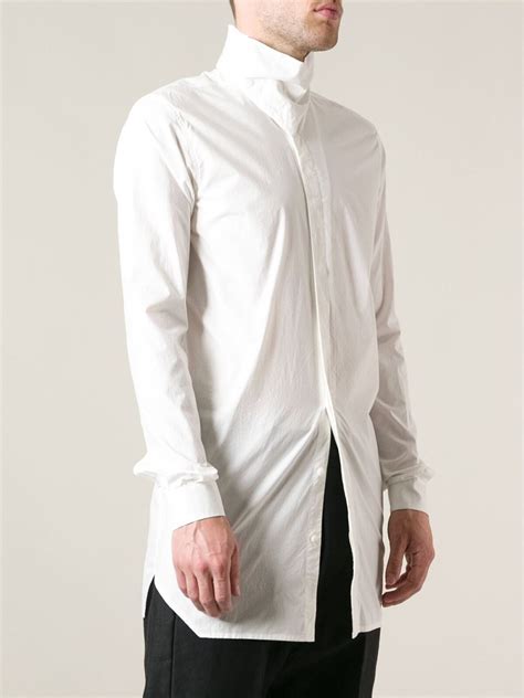 Rick Owens High Collar Shirt In White For Men Lyst