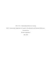 EDUC 5710 Unit 5 Written Assignment Pdf DUC 5710 Understanding