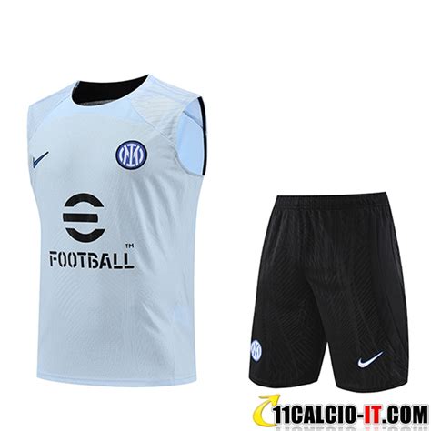 Siti Dove Kit Canotta Allenamento Pantaloncini Inter Milan Azzurro