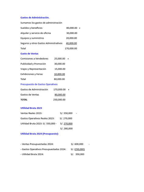 Gastos De Administración Pdf Finanzas Y Dinero