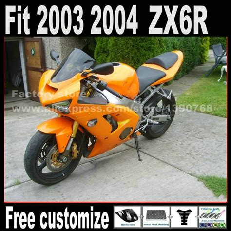 New Hot Fairing Kit For 2003 2004 Kawasaki Zx6r Ninja 636 All Orange