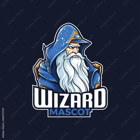 Wizard Mascot Logo Design Wizard Vector Illustration Stock Vector ...