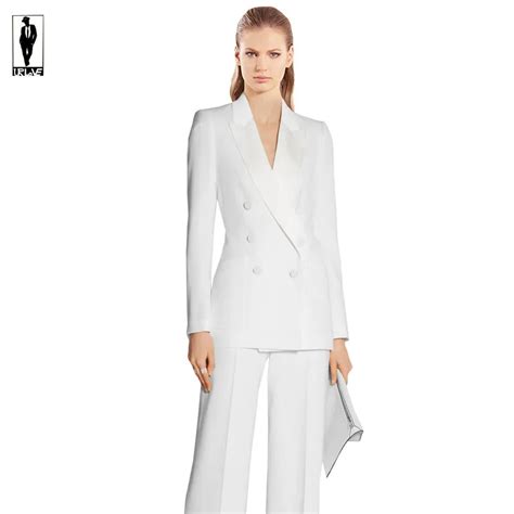 Ur 01 Custom Made White Work Bussiness Formal Elegant Women Suit Set Blazer Pants Office Suits